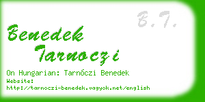 benedek tarnoczi business card
