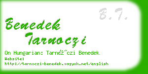 benedek tarnoczi business card